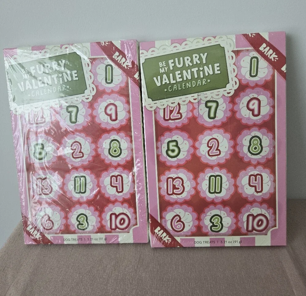 BARK “Be My Furry Valentine” Dog Treat Calendar – 2‑Pack (New) Exp 1/27
